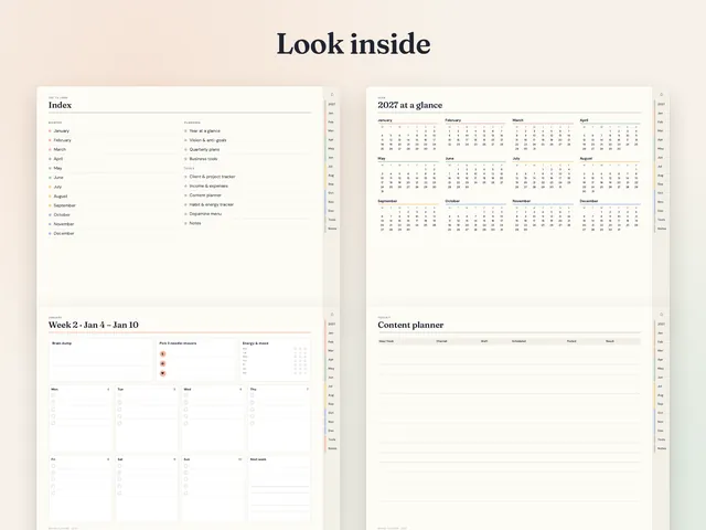 2027 ADHD Solo Business Planner (Digital, Hyperlinked) preview