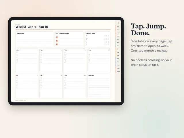 2027 ADHD Solo Business Planner (Digital, Hyperlinked) preview