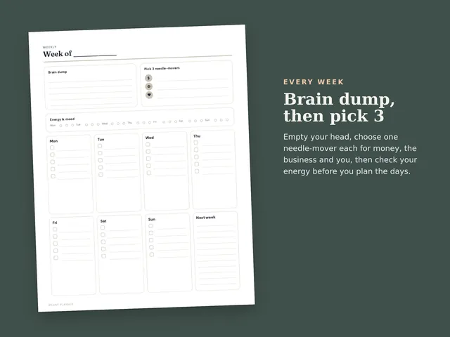 ADHD Solo Business Planner (Printable, Undated) preview
