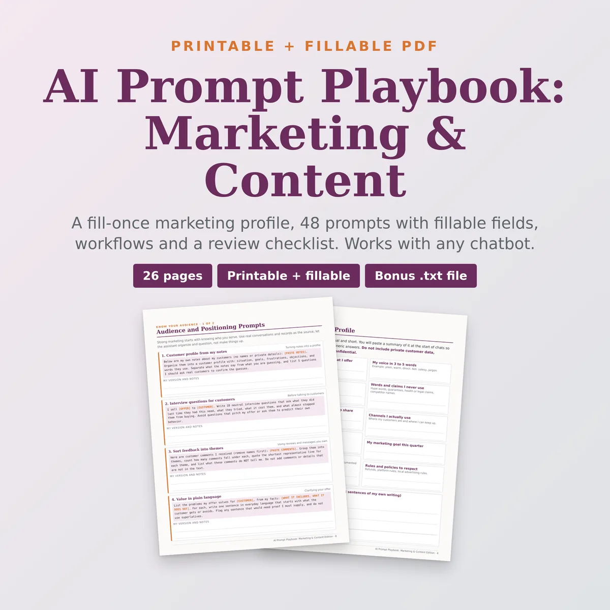 AI Prompt Playbook: Marketing & Content Edition