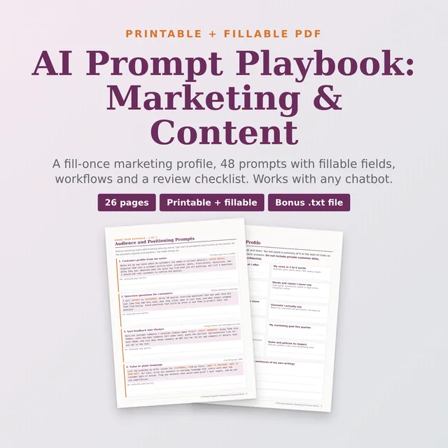 AI Prompt Playbook: Marketing & Content Edition