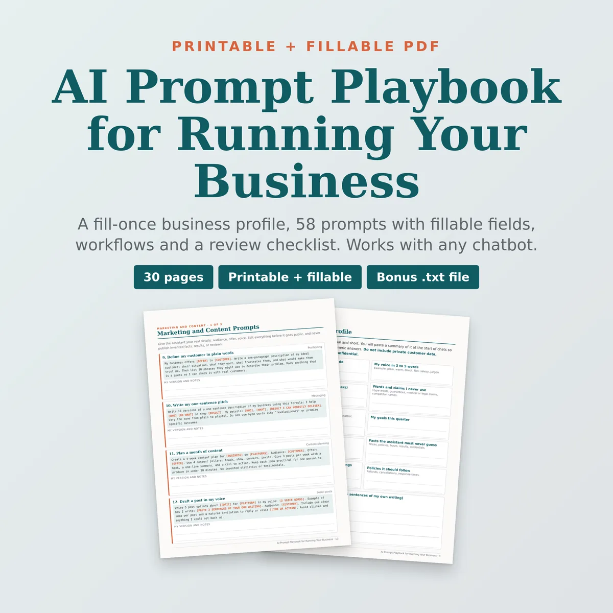 AI Prompt Playbook for Running Your Business