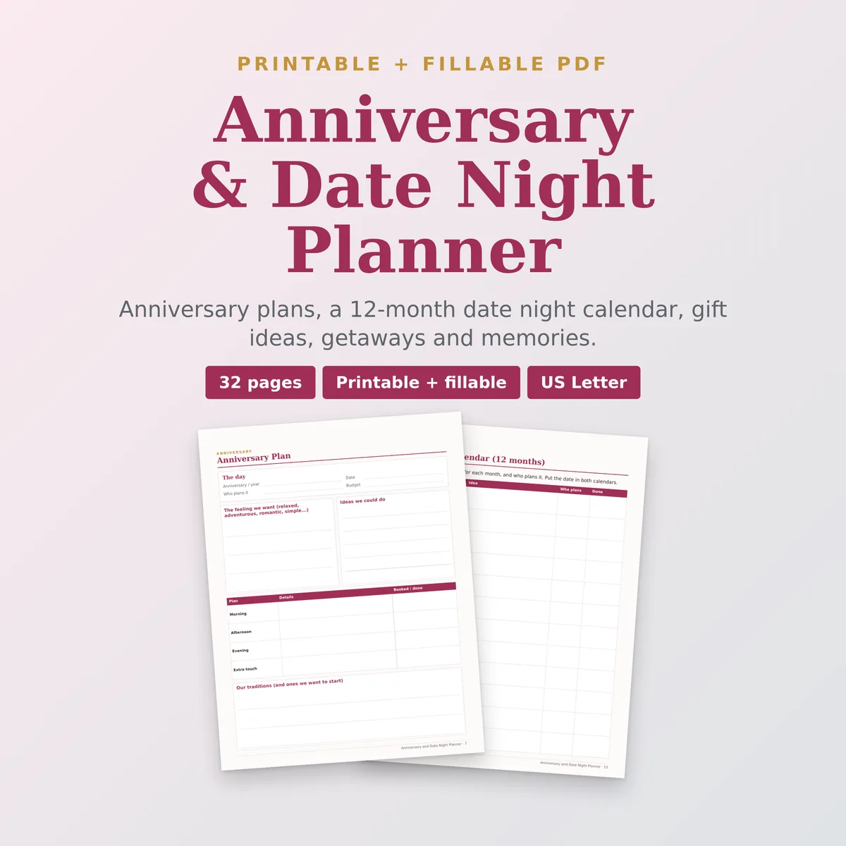 Anniversary & Date Night Planner