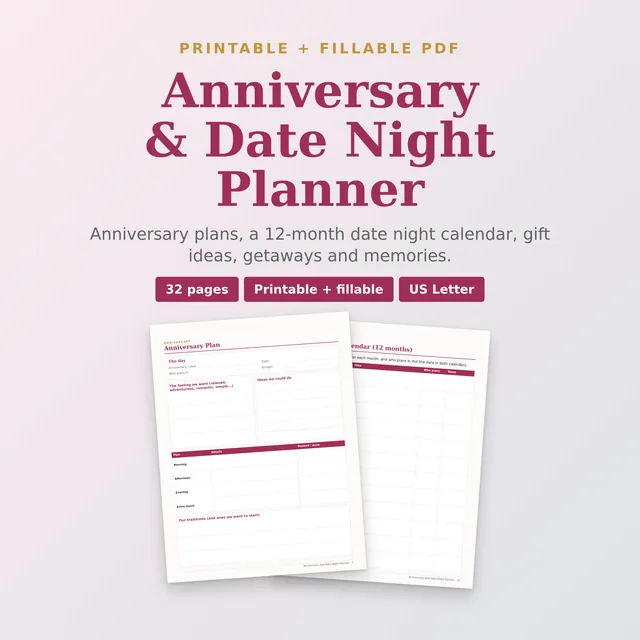 Anniversary & Date Night Planner