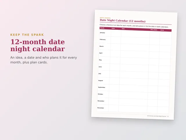 Anniversary & Date Night Planner preview