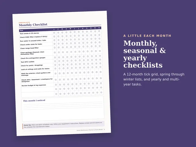 Home Maintenance Planner & Home Binder preview
