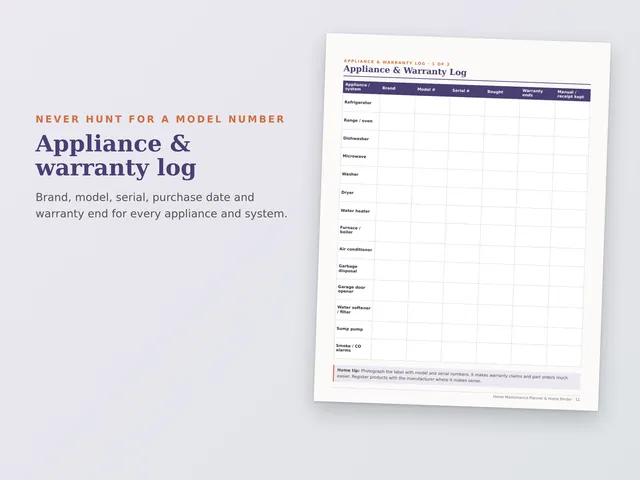 Home Maintenance Planner & Home Binder preview