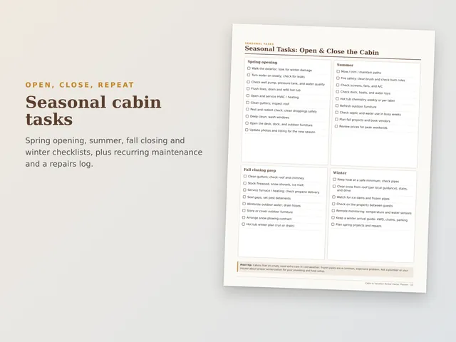 Cabin & Vacation Rental Owner Planner preview