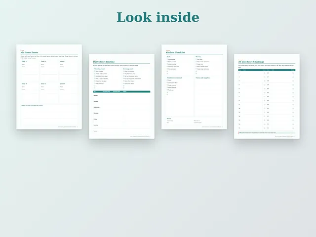Zone Cleaning & Household Routines Binder preview