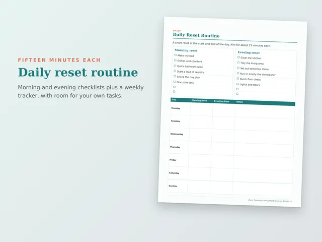 Zone Cleaning & Household Routines Binder preview