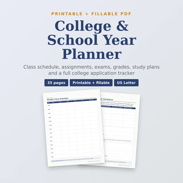 College & School Year Planner