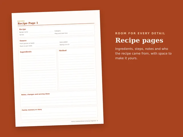 Family Cookbook Binder & Recipe Organizer preview