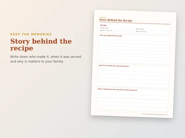 Family Cookbook Binder & Recipe Organizer preview