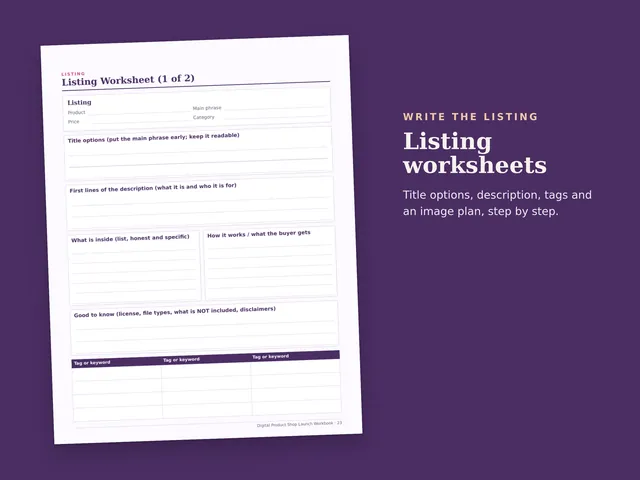 Digital Product Shop Launch Workbook preview