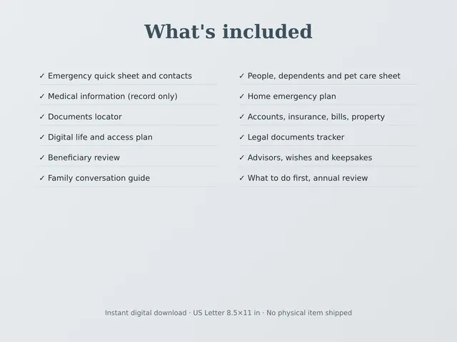 Family Emergency & Estate Organizer preview