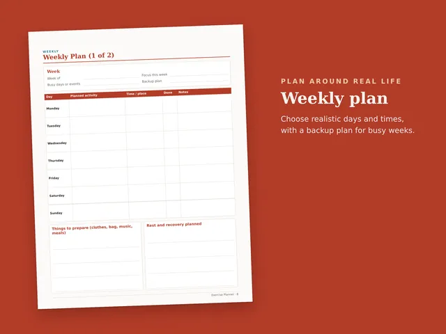 Exercise Planner preview