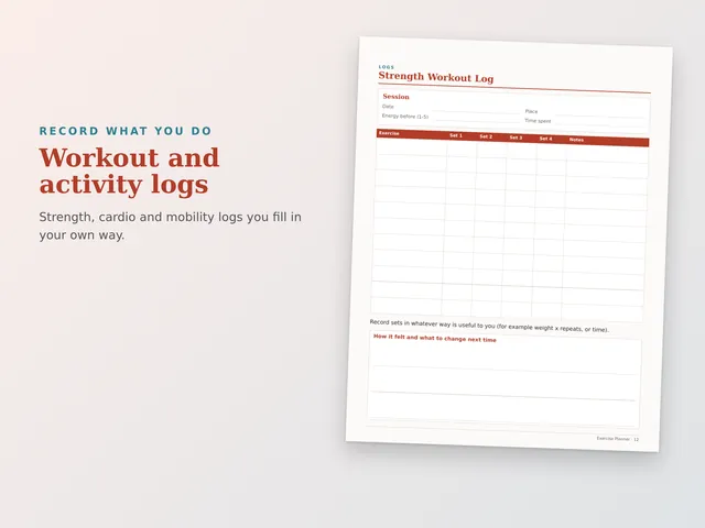 Exercise Planner preview
