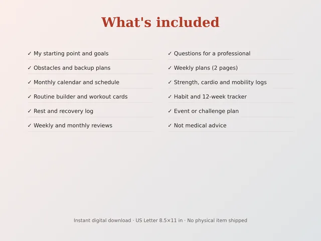 Exercise Planner preview