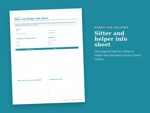 Family Planner & Chore Chart Binder preview
