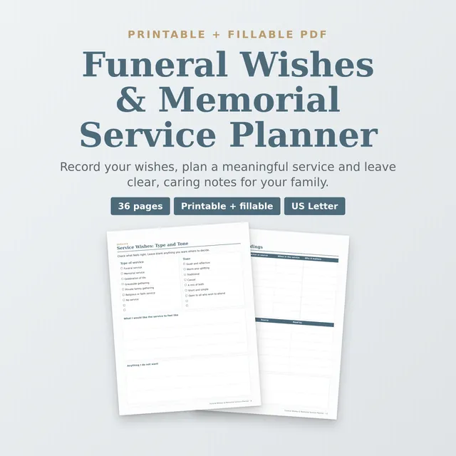 Funeral Wishes & Memorial Service Planner