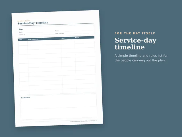 Funeral Wishes & Memorial Service Planner preview