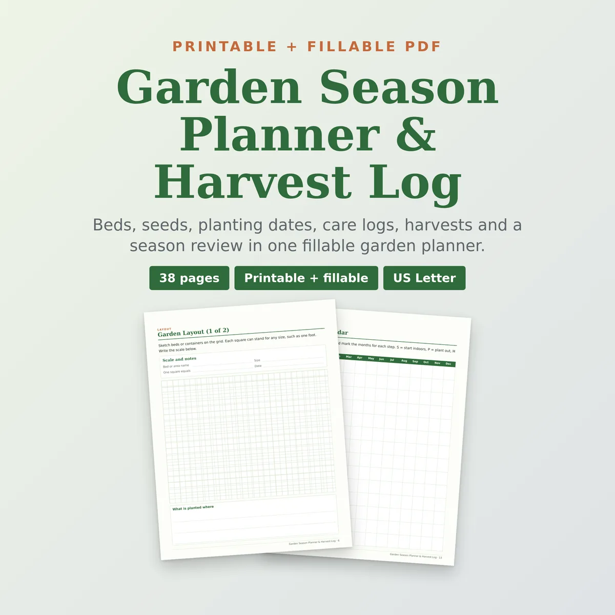 Garden Season Planner & Harvest Log