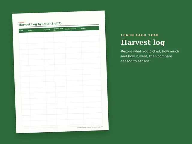 Garden Season Planner & Harvest Log preview