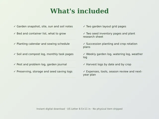 Garden Season Planner & Harvest Log preview