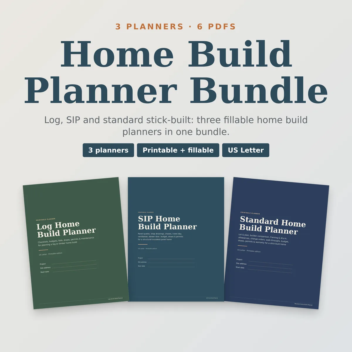 Home Build Planner Bundle (Log + SIP + Standard)