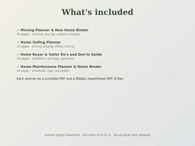 Home Sale and Moving Bundle preview