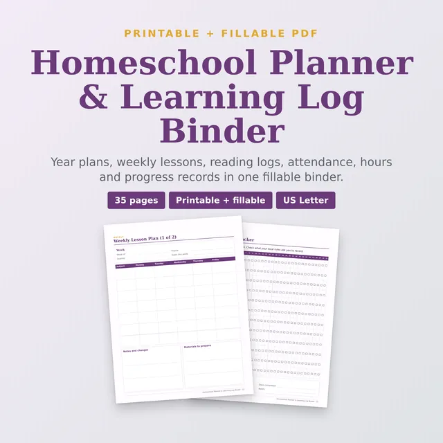 Homeschool Planner & Learning Log Binder