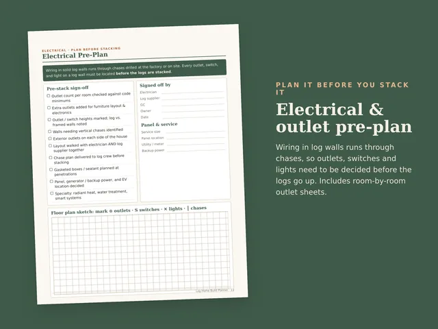 Log Home Build Planner preview