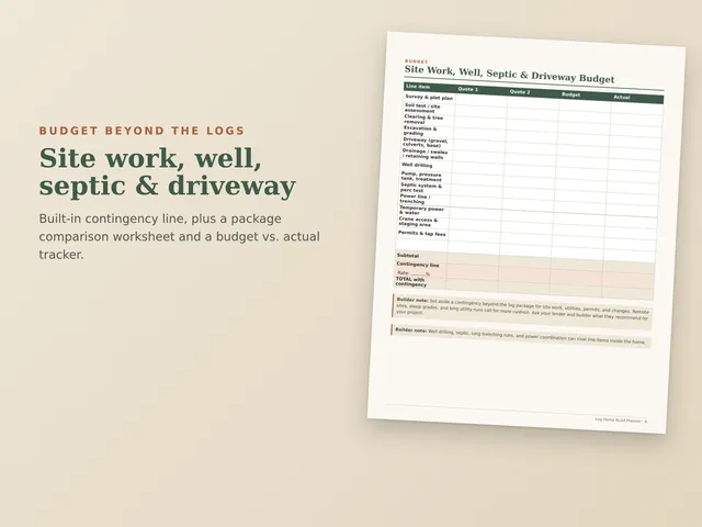 Log Home Build Planner preview