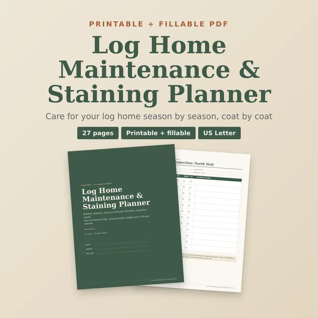 Log Home Maintenance & Staining Planner
