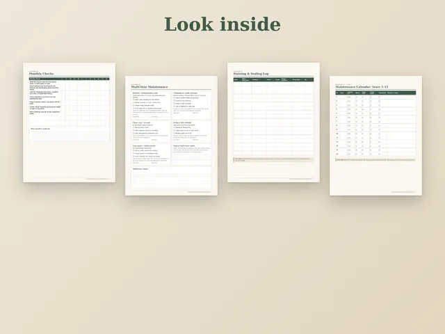 Log Home Maintenance & Staining Planner preview