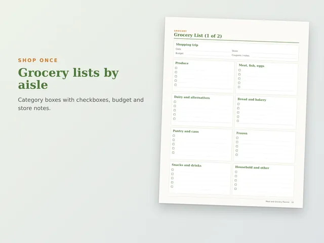 Meal & Grocery Planner preview