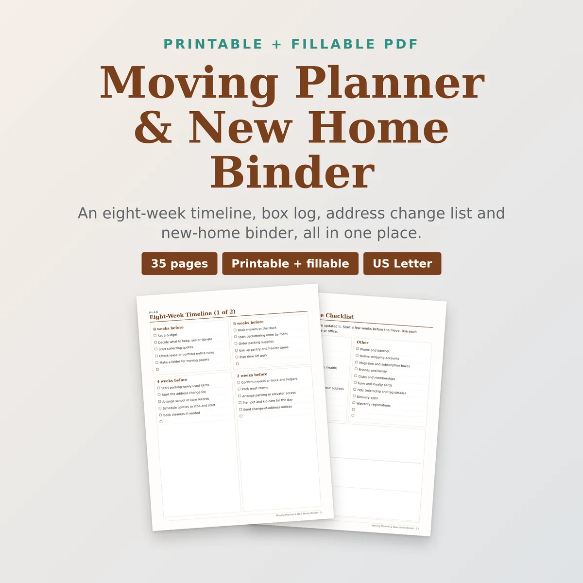 Moving Planner & New Home Binder