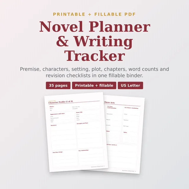 Novel Planner & Writing Tracker
