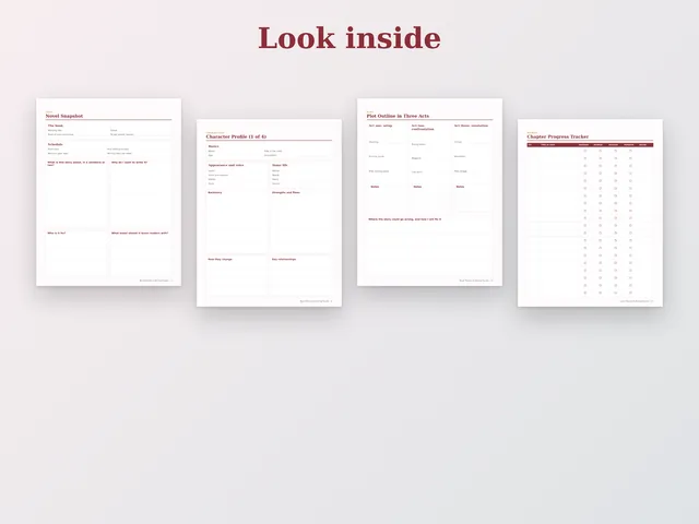Novel Planner & Writing Tracker preview