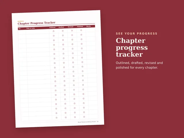 Novel Planner & Writing Tracker preview