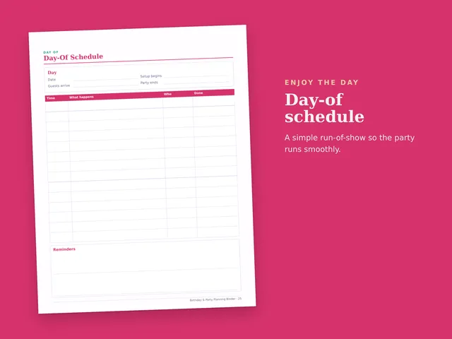 Birthday & Party Planning Binder preview