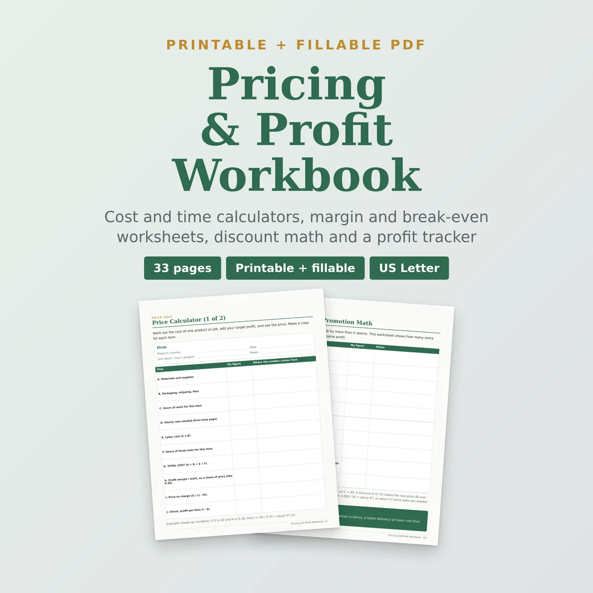 Pricing & Profit Workbook