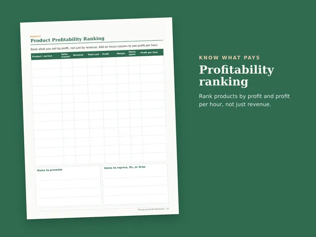 Pricing & Profit Workbook preview