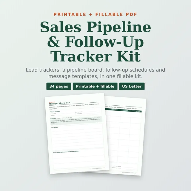 Sales Pipeline & Follow-Up Tracker Kit