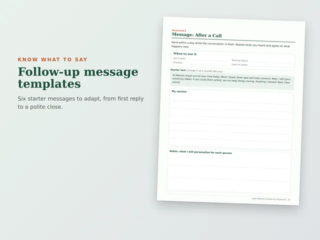 Sales Pipeline & Follow-Up Tracker Kit preview