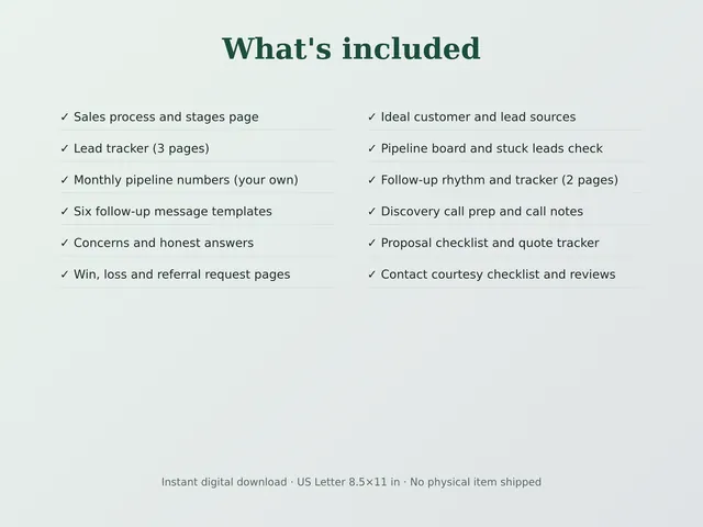 Sales Pipeline & Follow-Up Tracker Kit preview