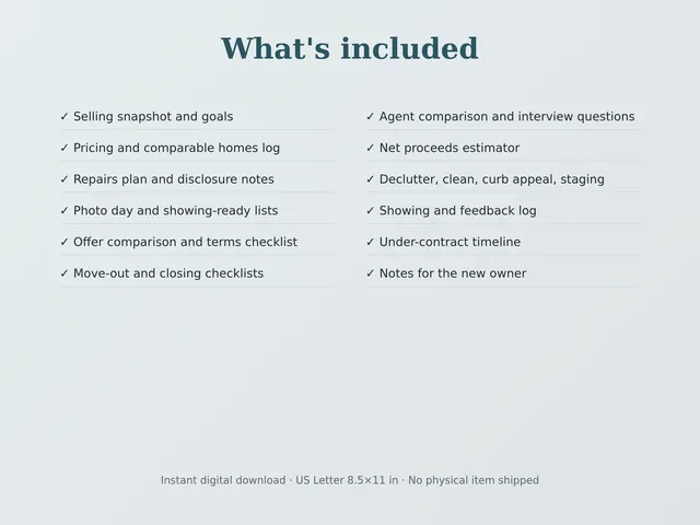 Home Selling Planner preview