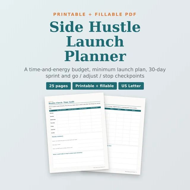 Side Hustle Launch Planner
