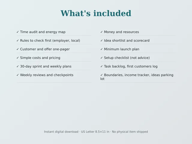 Side Hustle Launch Planner preview