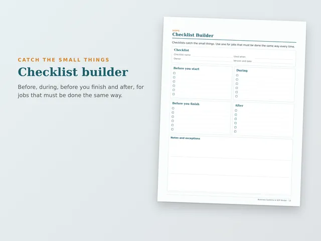 Business Systems & SOP Binder preview
